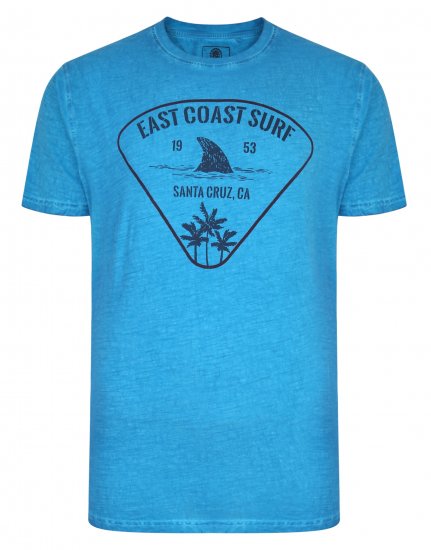 Kam Jeans East Coast Crew Neck Tee Turk Blue - Koszulki - T-shirty meskie Duże Rozmiary - 2XL-14XL