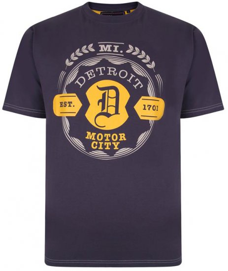 Kam Jeans 5350 Detroits Motors T-shirt Charcoal - Koszulki - T-shirty meskie Duże Rozmiary - 2XL-14XL