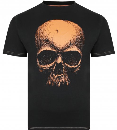 Kam Jeans 5374 Ghost Skull Print T-shirt Black - Koszulki - T-shirty meskie Duże Rozmiary - 2XL-14XL