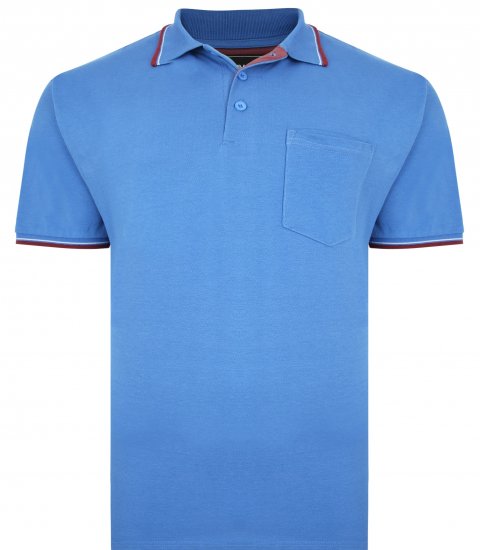 Kam Jeans 5400C Tipped Polo with Pocket Blue - Koszulki polo - Koszulki Polo 2XL-8XL