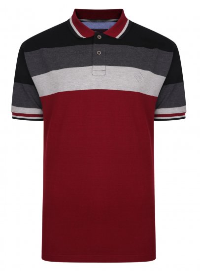 Kam Jeans Contrast Stripe Polo Grey - Koszulki polo - Koszulki Polo 2XL-8XL