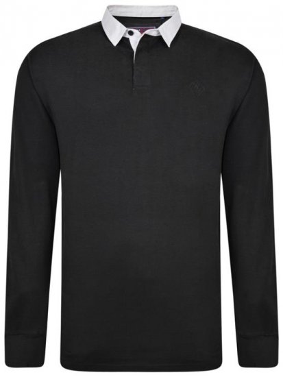 Kam Jeans 5443 LS Rugby Polo Black - Koszulki polo - Koszulki Polo 2XL-8XL