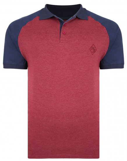 Kam Jeans 5446 Raglan Marl Jersey Polo Burgundy - Koszulki polo - Koszulki Polo 2XL-8XL