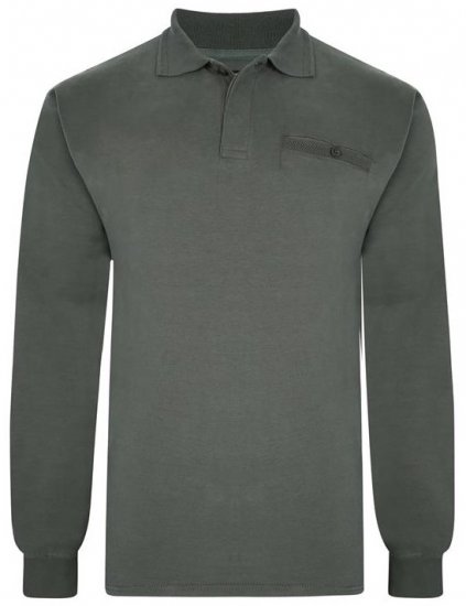 Kam Jeans 5457 LS Peach Finish Polo Khaki - Koszulki polo - Koszulki Polo 2XL-8XL