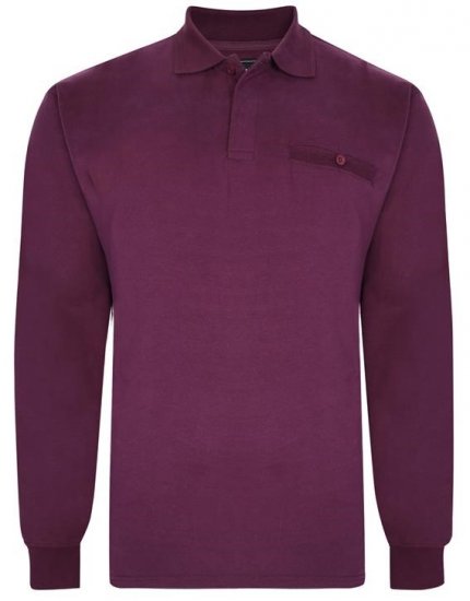 Kam Jeans 5457 LS Peach Finish Polo Plum - Koszulki polo - Koszulki Polo 2XL-8XL