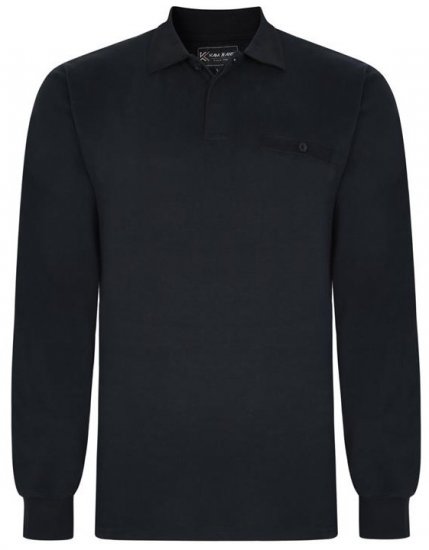 Kam Jeans 5457 LS Peach Finish Polo Black - Koszulki polo - Koszulki Polo 2XL-8XL