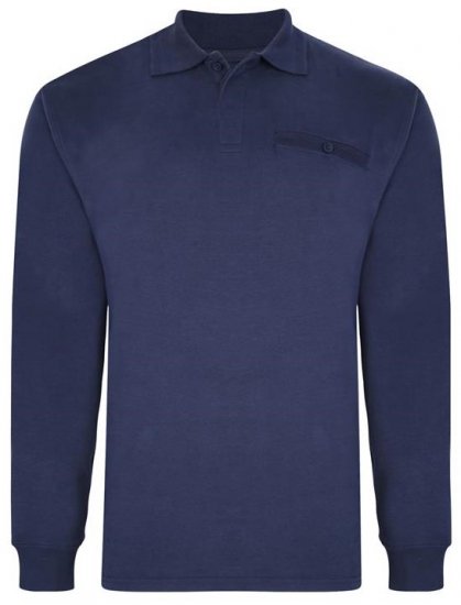 Kam Jeans 5457 LS Peach Finish Polo Navy - Koszulki polo - Koszulki Polo 2XL-8XL