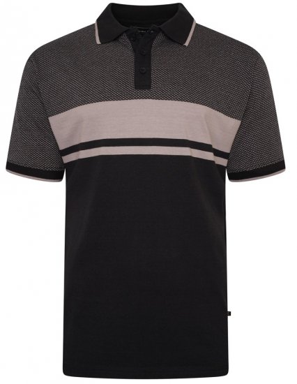 Kam Jeans 5462 Dobby Weave Polo Black - Koszulki polo - Koszulki Polo 2XL-8XL