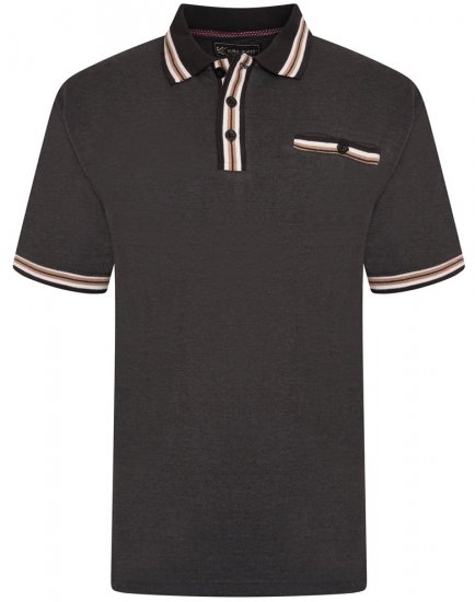 Kam Jeans 5464 Pique Polo Charcoal - Koszulki polo - Koszulki Polo 2XL-8XL