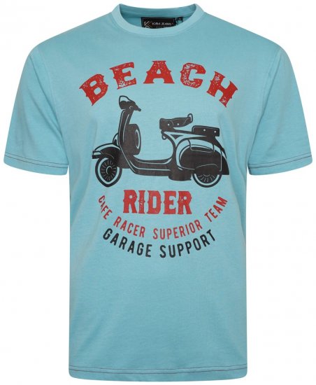 Kam Jeans 5701 Beach Rider Tee Aqua - Koszulki - T-shirty meskie Duże Rozmiary - 2XL-14XL