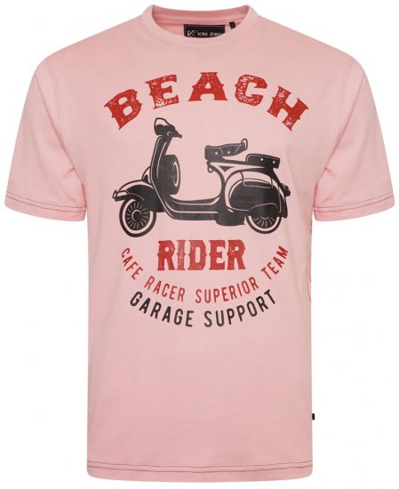 Kam Jeans 5701 Beach Rider Tee Pink - Koszulki - T-shirty meskie Duże Rozmiary - 2XL-14XL