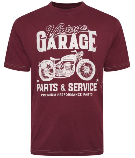 Kam Jeans 5702 Vintage Print T-Shirt Plum - Koszulki - T-shirty meskie Duże Rozmiary - 2XL-14XL