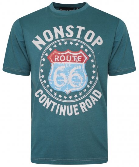 Kam Jeans 5708 Route 66 T-Shirt Pacific - Koszulki - T-shirty meskie Duże Rozmiary - 2XL-14XL