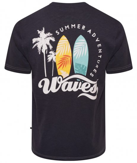 Kam Jeans 5709 Summer Adventure Print Tee Indigo - Koszulki - T-shirty meskie Duże Rozmiary - 2XL-14XL