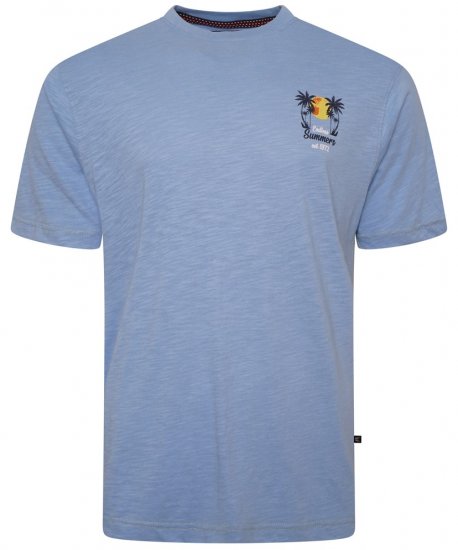 Kam Jeans 5711 Endless Summers Slub Tee With Back Print Blue - Koszulki - T-shirty meskie Duże Rozmiary - 2XL-14XL