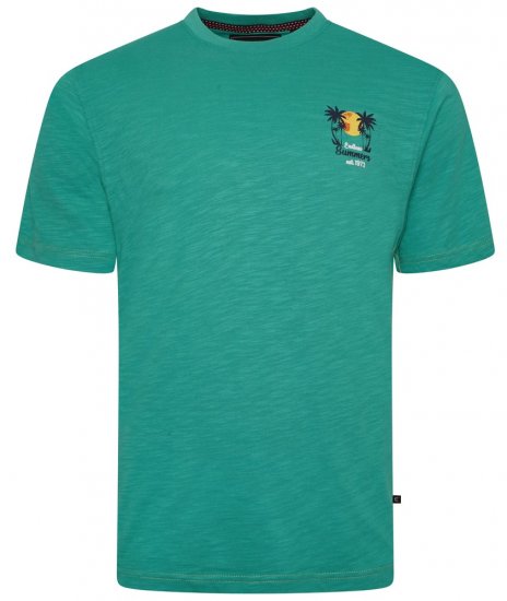 Kam Jeans 5711 Endless Summers Slub Tee With Back Print Emerald - Koszulki - T-shirty meskie Duże Rozmiary - 2XL-14XL