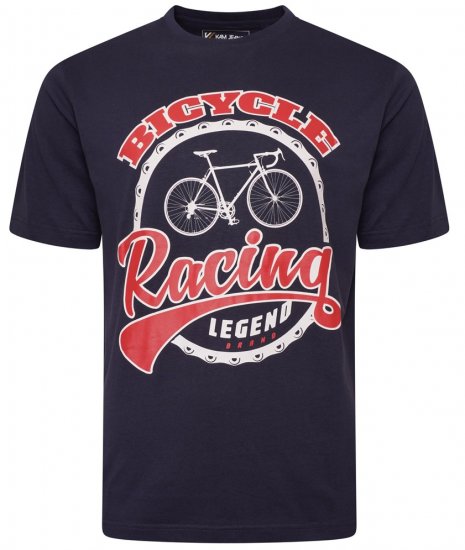 Kam Jeans 5712 Twin Pack Motorcycle/Cycle Print Tee Black and Navy - Koszulki - T-shirty meskie Duże Rozmiary - 2XL-14XL