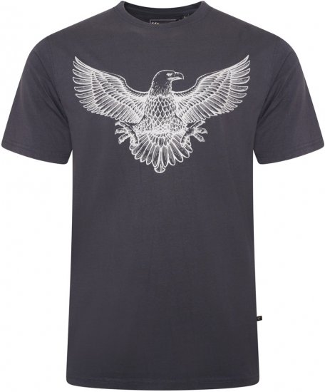 Kam Jeans 5758 Eagle Print T-Shirt Indigo - Koszulki - T-shirty meskie Duże Rozmiary - 2XL-14XL