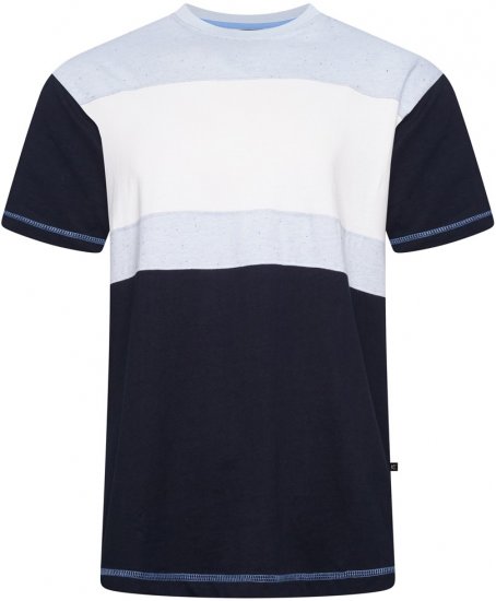 Kam Jeans 5780 Cut And Sew Panel T-Shirt Navy - Koszulki - T-shirty meskie Duże Rozmiary - 2XL-14XL