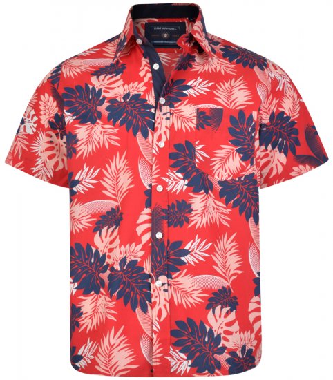 Kam Jeans 6166 Hawaii Shirt Red - Koszule - Koszule 2XL-10XL