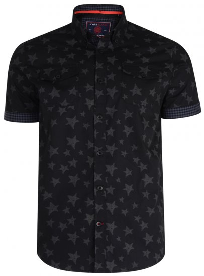 Kam Jeans 6171 Short Sleeve Shirt Charcoal - Koszule - Koszule 2XL-10XL
