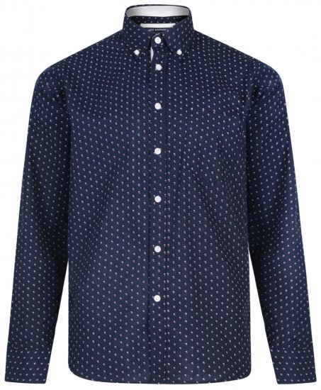 Kam Jeans 6176 Long Sleeve Shirt Navy - Koszule - Koszule 2XL-10XL