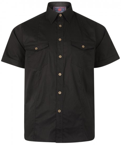 Kam Jeans 6180 Short Sleeve Shirt Black - DUPLICATE - Koszule - Koszule 2XL-10XL