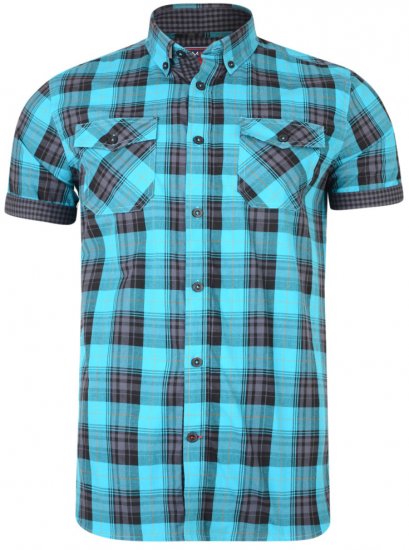 Kam Jeans 6184 Short Sleeve Shirt Teal - Koszule - Koszule 2XL-10XL