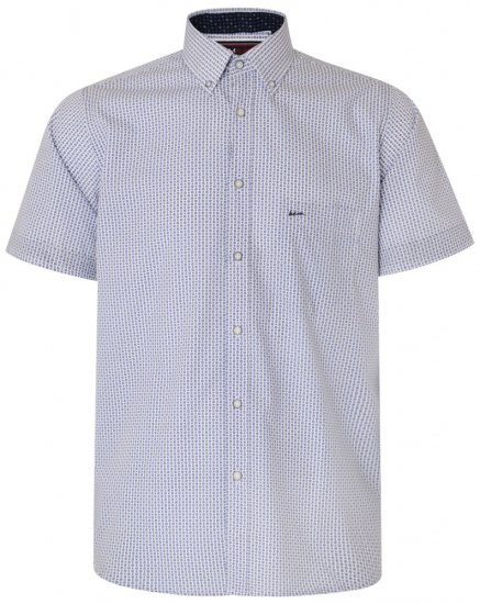 Kam Jeans 6186 Short Sleeve Shirt Blue - Koszule - Koszule 2XL-10XL