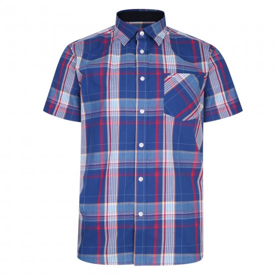 Kam Jeans 6202 Casual Check Shirt Blue - Koszule - Koszule 2XL-10XL