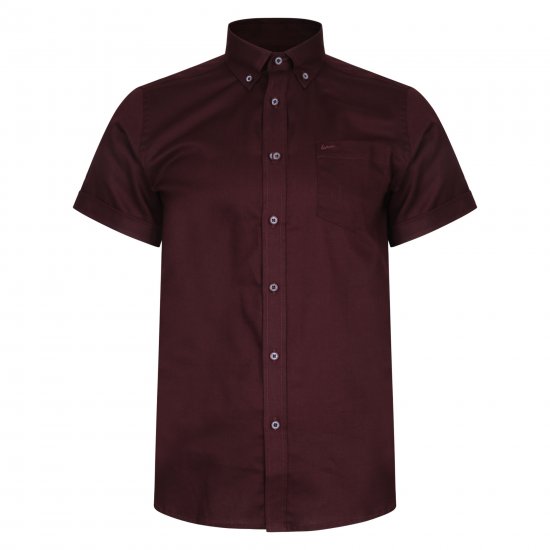 Kam Jeans 6204 Self Pattern Weave Shirt Burgundy - Koszule - Koszule 2XL-10XL