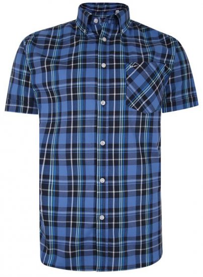 Kam Jeans 6208 SS Casual Check Shirt Denim - Koszule - Koszule 2XL-10XL