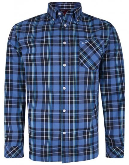 Kam Jeans 6208 LS Casual Check Shirt Denim - Koszule - Koszule 2XL-10XL