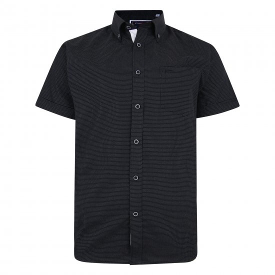 Kam Jeans 6210 SS Dobby Stitch Shirt Black - Koszule - Koszule 2XL-10XL