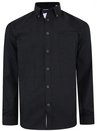 Kam Jeans 6210 LS Dobby Stitch Shirt Black - Koszule - Koszule 2XL-10XL