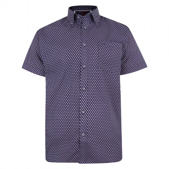 Kam Jeans 6211 SS Dobby Print Shirt Navy - Koszule - Koszule 2XL-10XL
