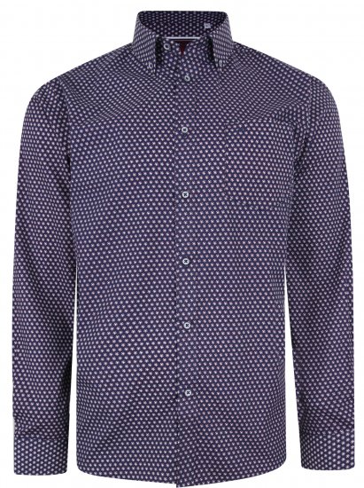 Kam Jeans 6211 LS Dobby Stitch Shirt Navy - Koszule - Koszule 2XL-10XL