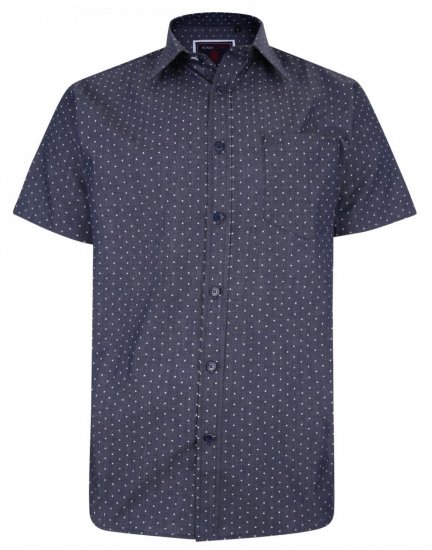 Kam Jeans 6212 SS Star Print Chambray Shirt Indigo - Koszule - Koszule 2XL-10XL