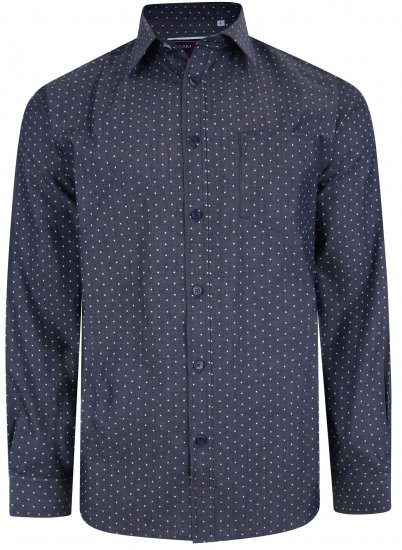 Kam Jeans KBS 6212 Star Print Chambray Shirt Indigo - Koszule - Koszule 2XL-10XL