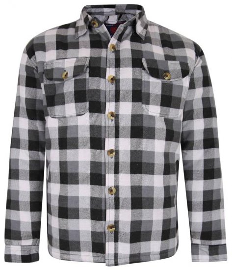 Kam Jeans 6213 Sherpa Lined Flannel Shirt Black - Koszule - Koszule 2XL-10XL