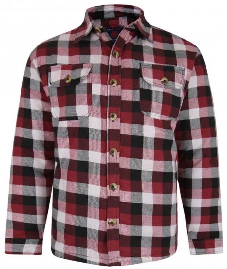 Kam Jeans 6213 Sherpa Lined Flannel Shirt Burgundy - Koszule - Koszule 2XL-10XL