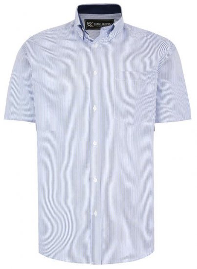 Kam Jeans 6218 SS Casual Stripe Shirt Navy - Koszule - Koszule 2XL-10XL