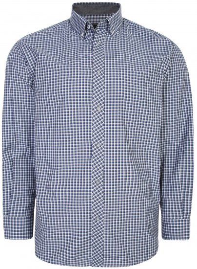 Kam Jeans 6219 LS Mini Gingham Check Shirt Charcoal - Koszule - Koszule 2XL-10XL