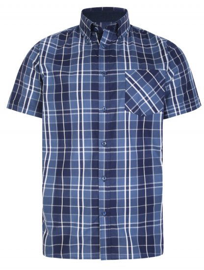 Kam Jeans 6221 Casual Short Sleeve Shirt Indigo - Koszule - Koszule 2XL-10XL