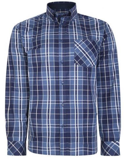 Kam Jeans 6221 Casual Checked Shirt Indigo - Koszule - Koszule 2XL-10XL