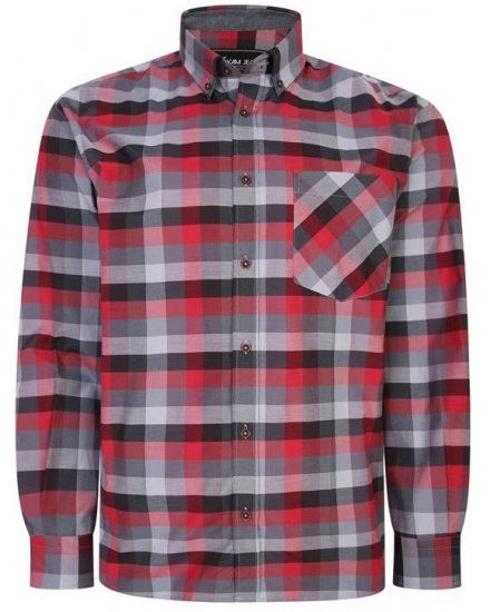 Kam Jeans 6222 Grazed Check Pattern Shirt Wine - Koszule - Koszule 2XL-10XL