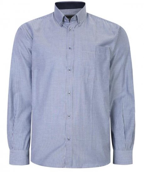 Kam Jeans 6224 LS Mini Stripe Shirt Navy - Koszule - Koszule 2XL-10XL