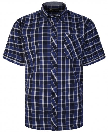 Kam Jeans 6240 SS Check Shirt Navy - Koszule - Koszule 2XL-10XL