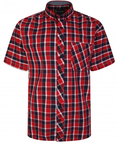Kam Jeans 6240 SS Check Shirt Red - Koszule - Koszule 2XL-10XL