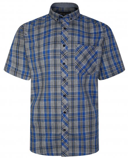 Kam Jeans 6241 SS Check Shirt Blue - Koszule - Koszule 2XL-10XL